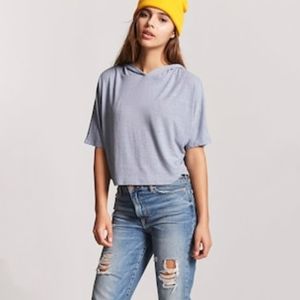 MOON KISS Ribbed Hoodie Crop Top NWT Sz M